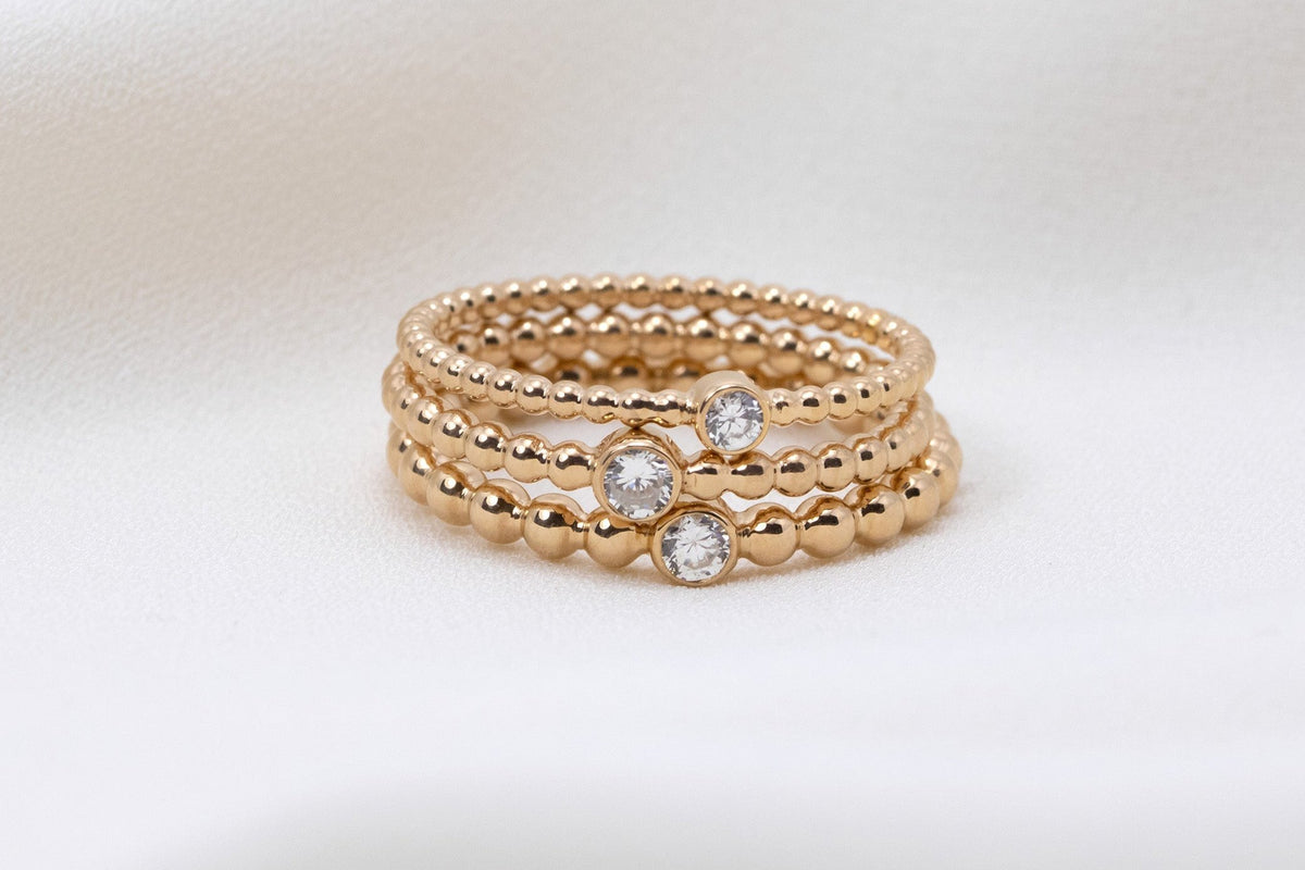 Kugelring 585 Roségold mit Brillant