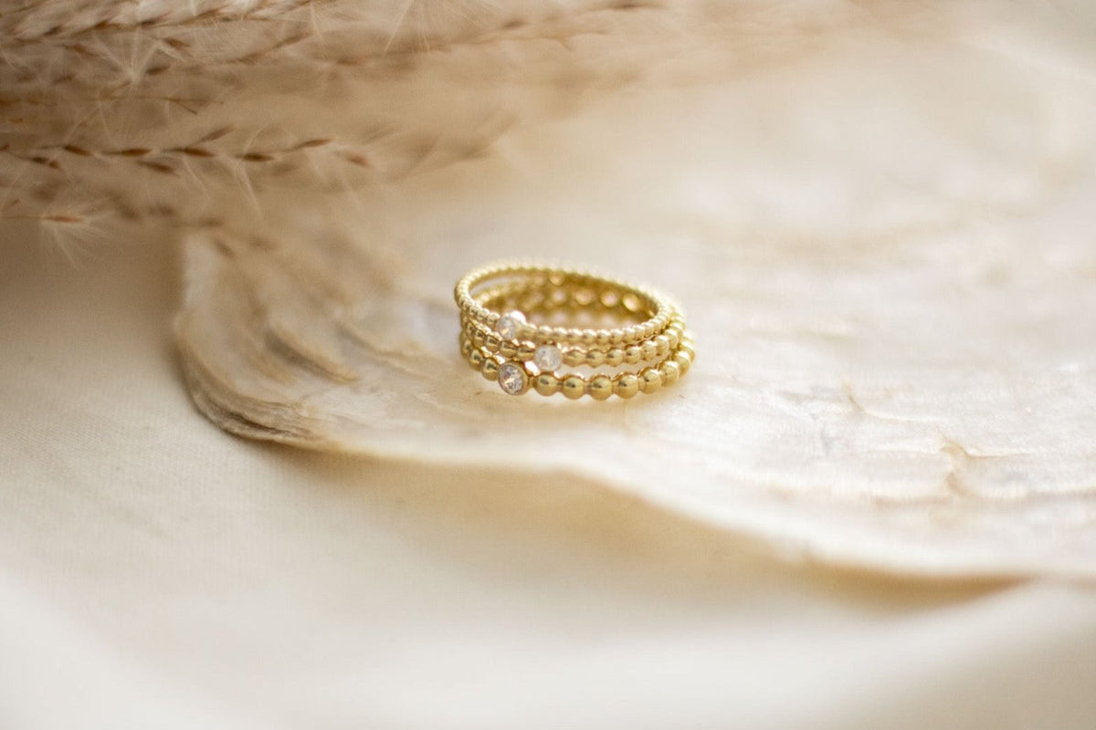 Kugelring mit Brillant aus 585 Gelbgold