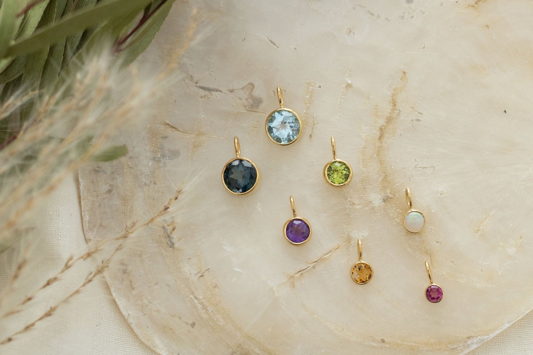 Ketten Anhänger 585 Gold, Natürliche Edelstein Anhänger 14 Karat, Schmuckanhänger 585 Gelbgold, Geburtsstein Anhänger, Geschenk für Sie