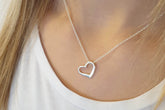 Herzkette,  925 Sterling Silber Halskette mit Herzanhänger, zarte Kette, romantisches Geschenk