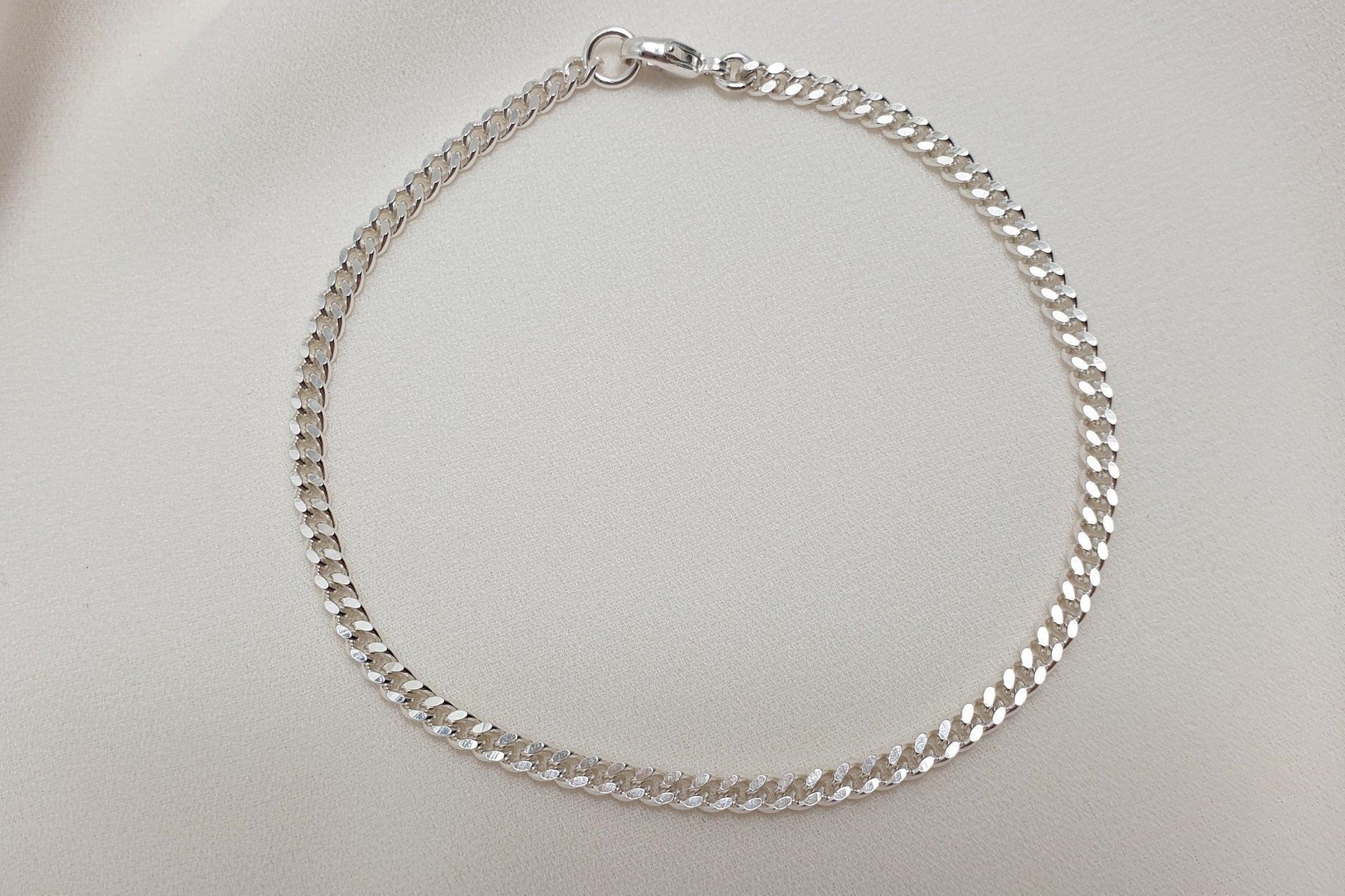 zartes Panzerarmband 925 Sterling Silber hochglänzend Gliederarmband Armkette Armkettchen Flachpanzer 2,7 mm breit angesagt