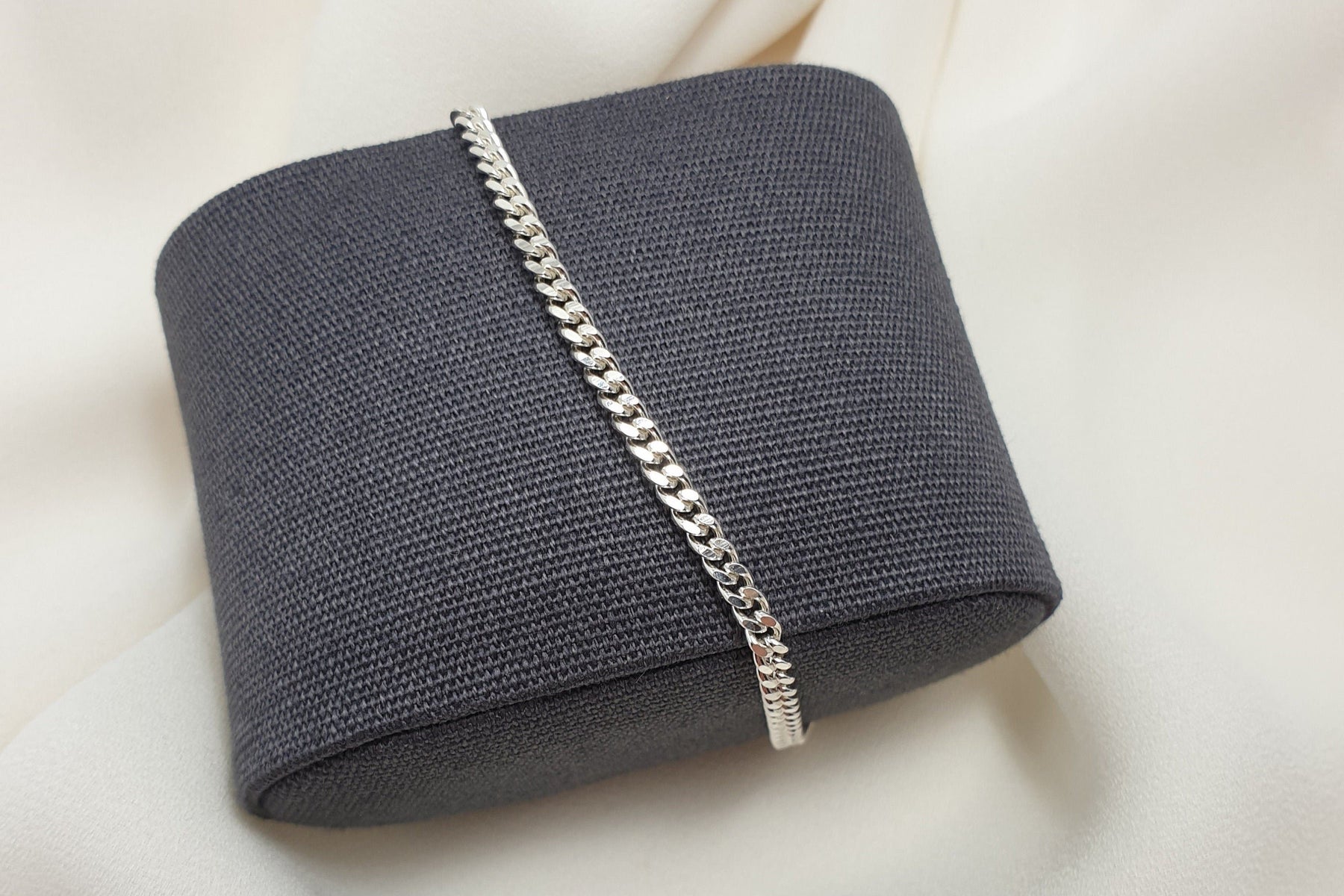 zartes Panzerarmband 925 Sterling Silber hochglänzend Gliederarmband Armkette Armkettchen Flachpanzer 2,7 mm breit angesagt