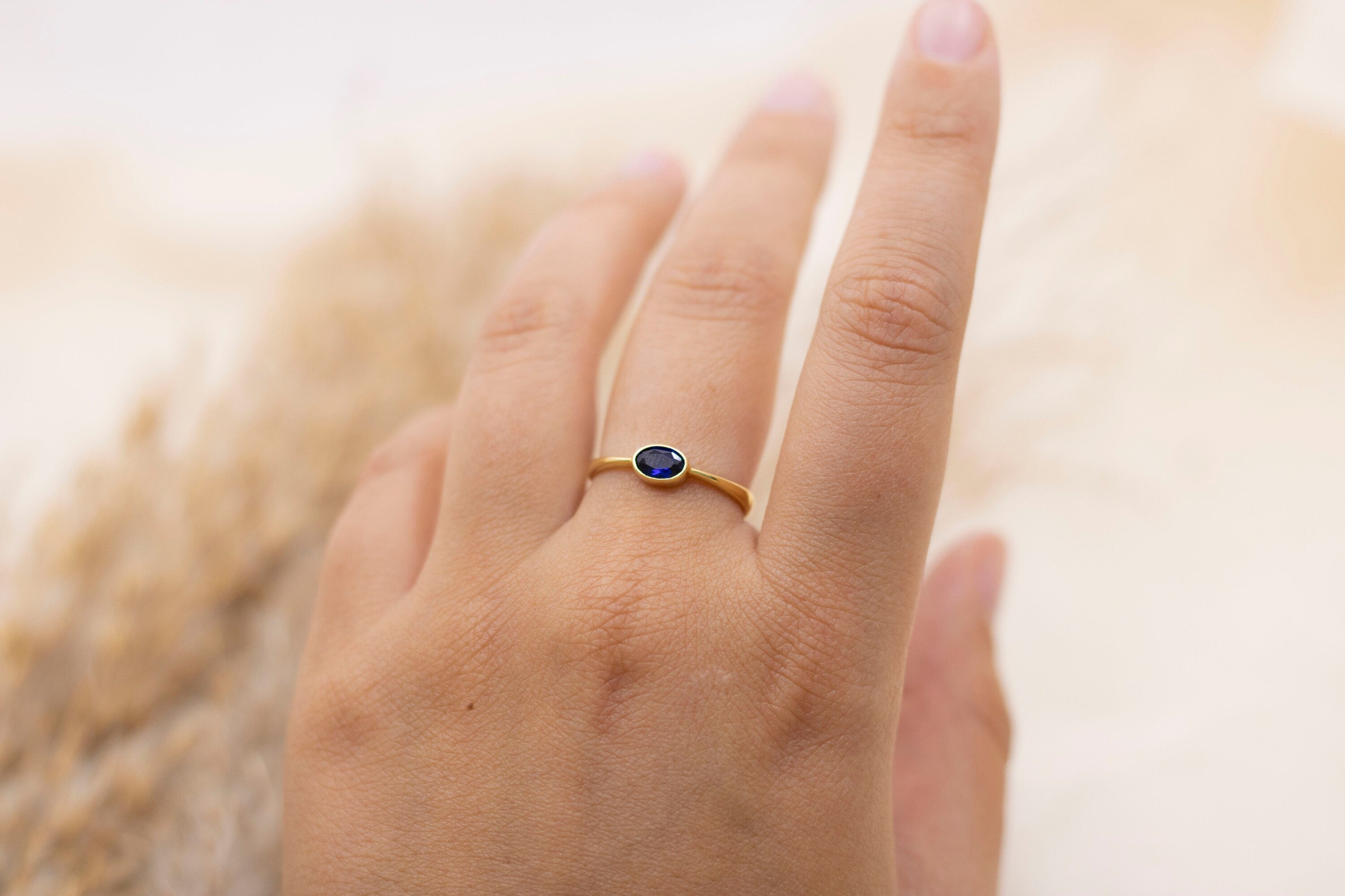 Filigraner echt Gold Ring, Opal Goldring, 585 Gelbgoldring, Verlobungsring, Stapelring, Saphir, Turmalin, handgefertigt