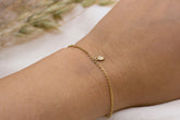 Herz Armband Gold, Goldarmband 585, 14 Karat Echtgold für Frauen, zierliches Herz Armband, Gold Herz