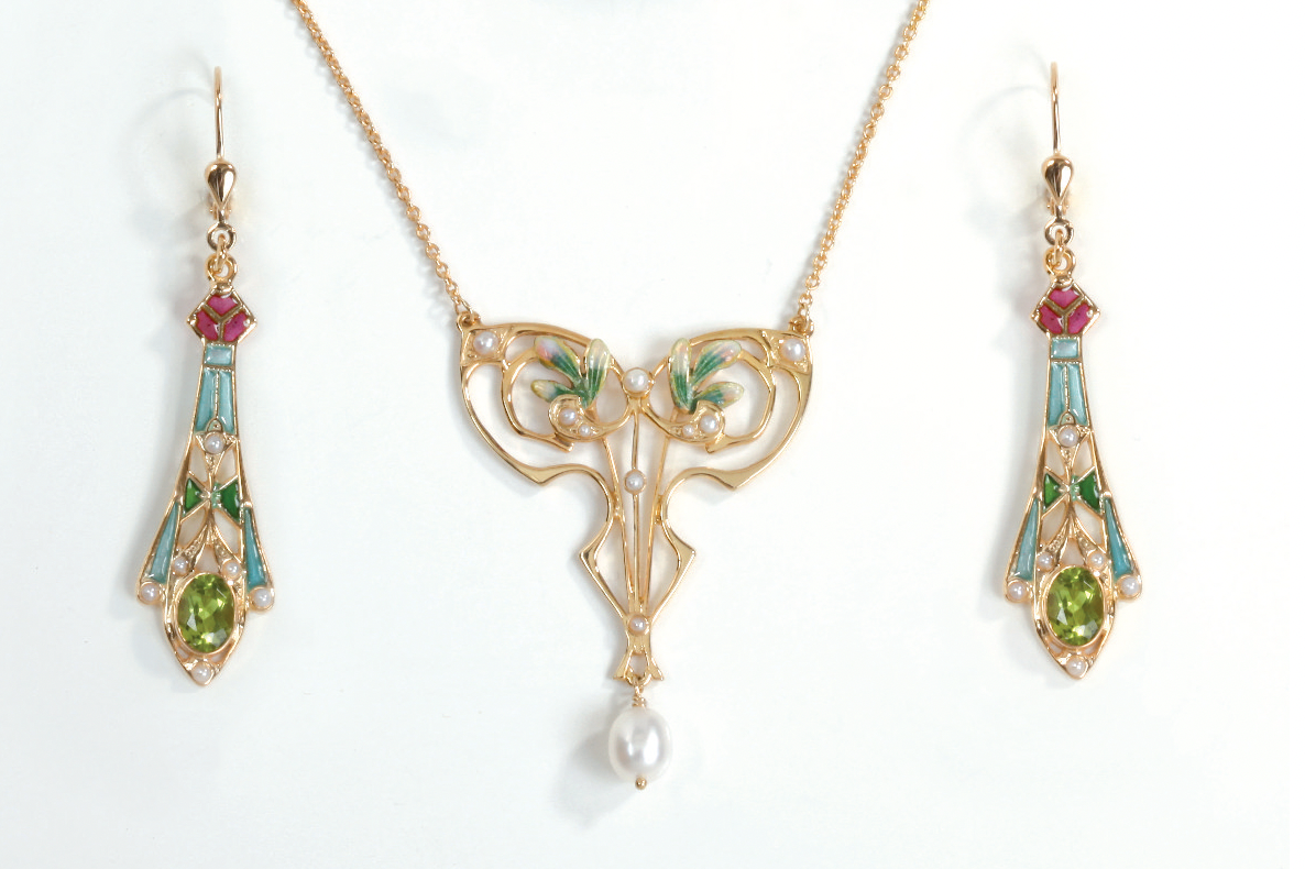 Verzauberter Jugendstil – Emaille, Perlen & Edelsteine