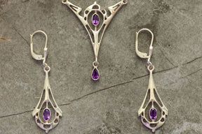 Jugendstil - Art Nouveau Kette 925 Silber Rosé vergoldet mit Opal
