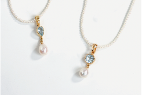 Eleganter Aquamarin-Anhänger für Perlenkette