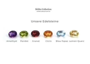 Glamouröses Collier aus 585 Gelbgold mit gewölbter Schale und Edelstein