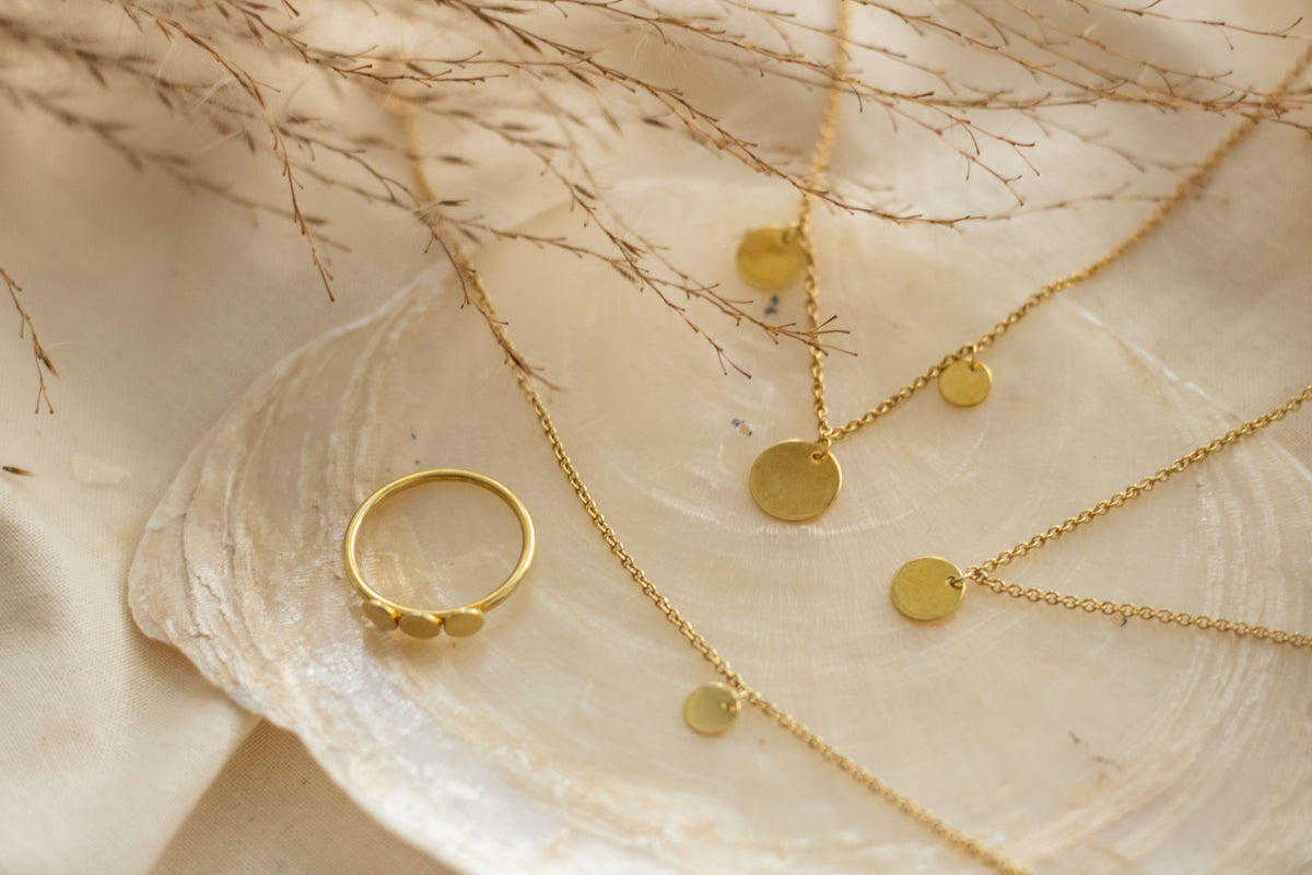 Zierliches Plättchen Armband 585 Gelbgold 14 Karat