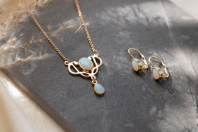 Edle Opal Ohrringe aus 925 Sterling Silber vergoldet