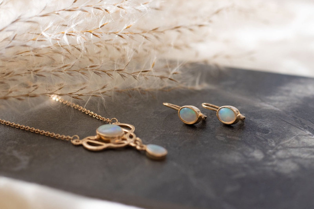 Edle Opal Ohrringe aus 925 Sterling Silber vergoldet