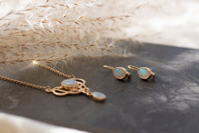 Edle Opal Ohrringe aus 925 Sterling Silber vergoldet