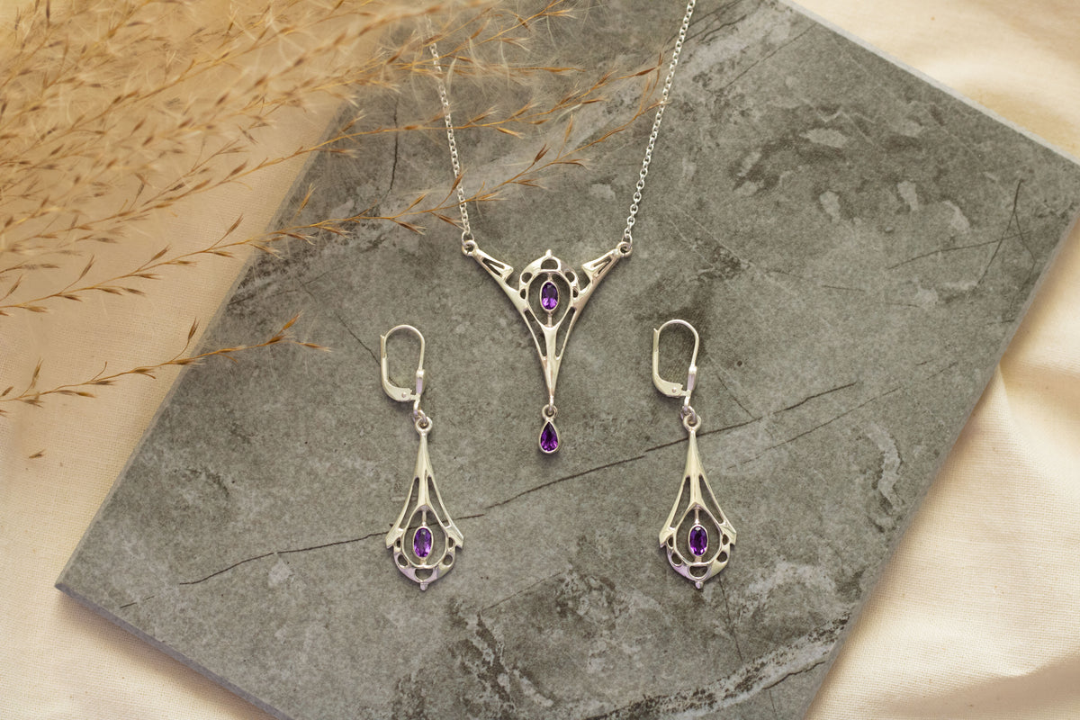 Außergewöhnliche Jugendstil Kette 925 Silber