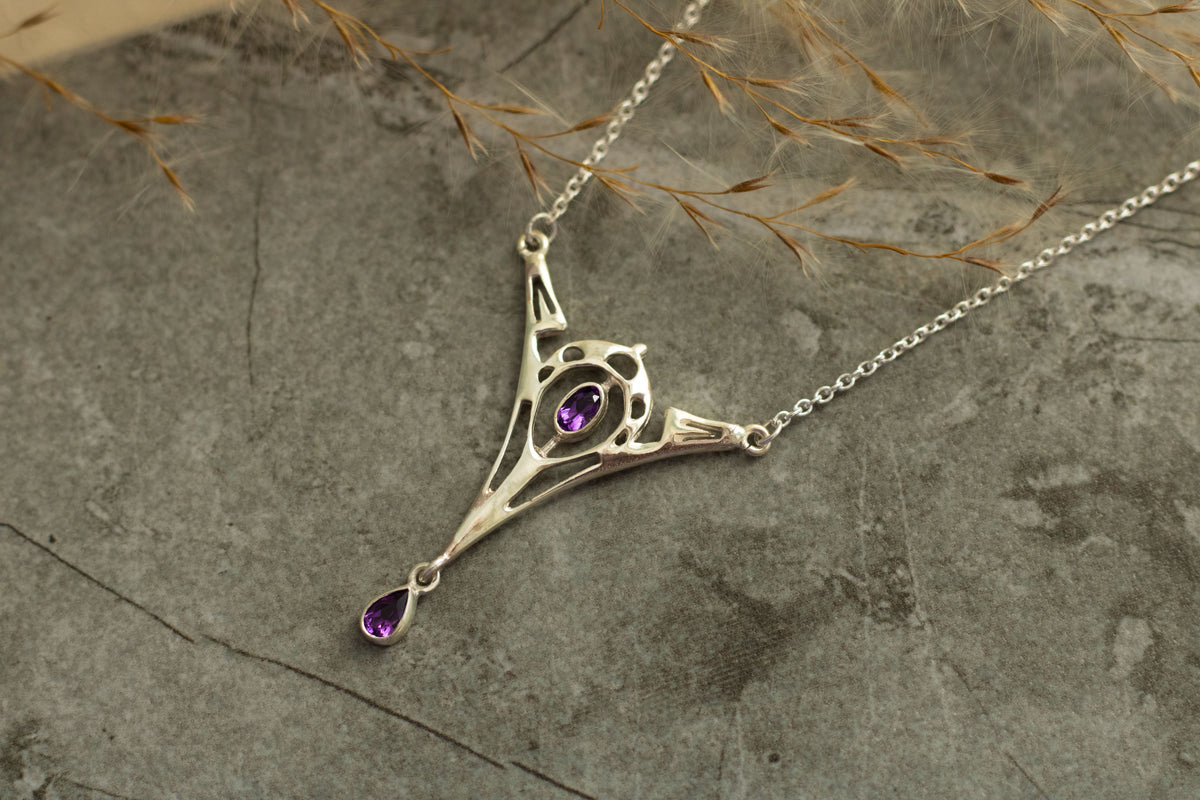 Außergewöhnliche Jugendstil Kette 925 Silber
