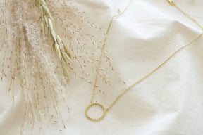 Edle Kugelringkette aus 585 Gelbgold