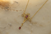 Feines Collier 585 Art Nouveau Vorlage mit Edelsteinen und Brillanten