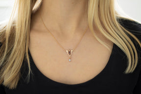 Außergewöhnliche Jugendstilkette, Art Nouveau chain, 925 Silber Rosegold vergoldet, Collier mit Opal und Granat Edelstein, Vintage