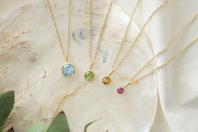 Ketten Anhänger 585 Gold, Natürliche Edelstein Anhänger 14 Karat, Schmuckanhänger 585 Gelbgold, Geburtsstein Anhänger, Geschenk für Sie