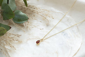Edelstein Tropfen Anhänger, 14 Karat Gelbgold Ketten Anhänger, echter Goldschmuck, Geburtsstein Anhänger, Brautschmuck, Geschenk