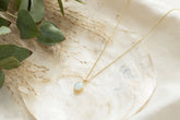 Opal Edelstein Anhänger 14 Karat Gelbgold, Geburtsstein Halsketten Anhänger 585 Gold, Echt Gold Anhänger, Minimalistischer Goldschmuck