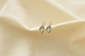 Prächtige Ohrringe 585 Gelbgold , Ohrbügel 14 Karat Diamanten, Jugendstil Ohrhänger mit Brillanten, Antiker Ohrringe, Art Nouveau Schmuck