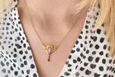 Jugendstill Collier mit Opal und Rosa Turmalin - 925 Sterling Silber