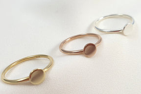 Plättchenring, rosegold Ring,  925 Sterling Silber Roségold vergoldet, Ring mit Scheibe