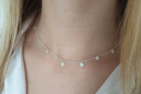 Plättchenkette 925 Sterling Silber Kette feine Münzen Handarbeit besonderes Geschenk Scheibe Kreis