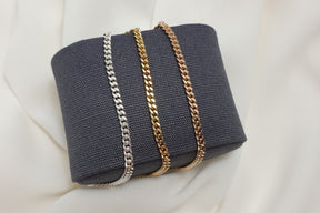 zartes Panzerarmband 925 Sterling Silber hochglänzend Gliederarmband Armkette Armkettchen Flachpanzer 2,7 mm breit angesagt