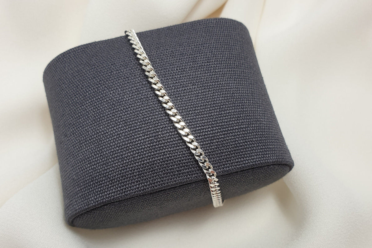 zartes Panzerarmband 925 Sterling Silber hochglänzend Gliederarmband Armkette Armkettchen Flachpanzer 2,7 mm breit angesagt