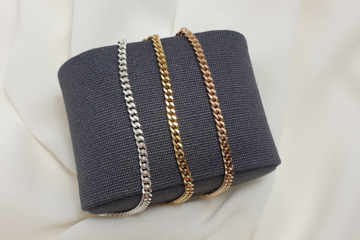 Panzerarmband 925 Sterling Silber Rosegold vergoldet hochwertig Flachpanzer 2,7 mm breit massiv trendig angesagt Handarbeit