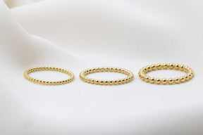 Kugelring aus 585er Gelbgold oder Rosegold Kügelchenring Vorsteckring Verlobungsring Stack Ring Stapelring