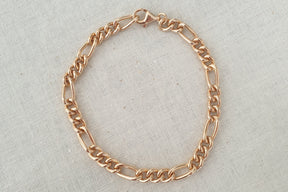 Figaro Goldarmband 5 mm breit 925 Sterling Silber massiv Gelbgold oder Rosegold vergoldet