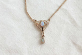Jugendstilkette Art Nouveau chain 925 Silber Roségold vergoldet feines Collier mit Opal Edelsteinen Vintage Goldkette