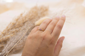 Filigraner echt Gold Ring, Opal Goldring, 585 Gelbgoldring, Verlobungsring, Stapelring, Saphir, Turmalin, handgefertigt