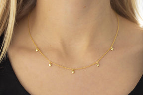 Herz Halskette Gold, Goldkette 585 mit Herzen, 14 Karat Echtgold für Frauen, filigrane Herz Kette