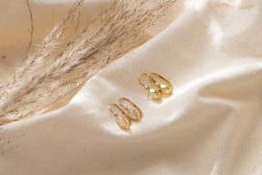 Goldohrringe 585 mit Opal, Ohrbügel 585 Gold mit Diamanten, Ohrhänger Gelbgold mit Brillanten, Brautschmuck, Art Nouveau