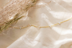 585 Gelbgold Perlenkette, Süßwasserperlen Halskette, Perlencollier, Perlenschmuck echt Gold, Braut Kette Gelbgold mit Perlen