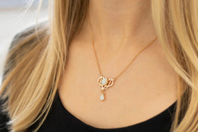 Jugendstilkette mit Opal, Antik Halskette, Art Nouveau Collier 925 Silber Roségold, Jugendstil Halskette Opal, Vintage Kette Opal