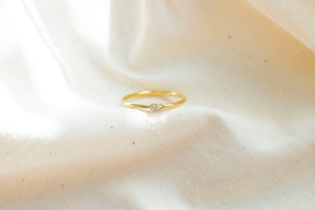 Brillant Ring aus 585 oder 750 Gelbgold, eleganter Diamant Ring, zarter Verlobungsring, Ehering Minimalist, handgefertigt