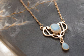 Jugendstilkette mit Opal, Antik Halskette, Art Nouveau Collier 925 Silber Roségold, Jugendstil Halskette Opal, Vintage Kette Opal