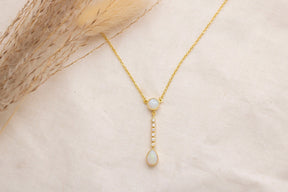 Goldkette 585 mit Opal Edelsteinen, Diamanten, echt gold Kette, 585 Braut Halskette, elegante Diamant Kette, handgefertigt