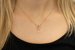 Außergewöhnliche Jugendstilkette mit Rubin, Art Nouveau Collier 925 Silber Roségold, Jugendstil Halskette, Perlen, Vintage, Antik Kette
