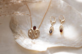 zarte Jugendstilkette 925 Sterling Silber, Silber Rosé vergoldet, feines Vintage Collier Granat, Art Nouveau Collier, Art Déco, Antikschmuck